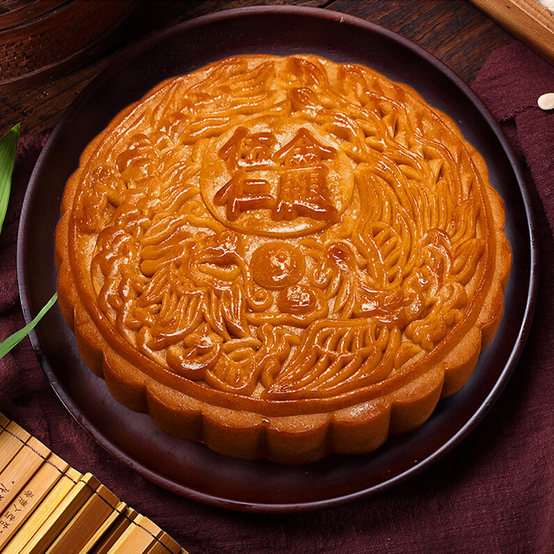 竹園島 廣式伍仁金腿大月餅 1kg 禮盒裝包裝禮盒產(chǎn)品包裝創(chuàng)意設(shè)計欣賞(圖2)