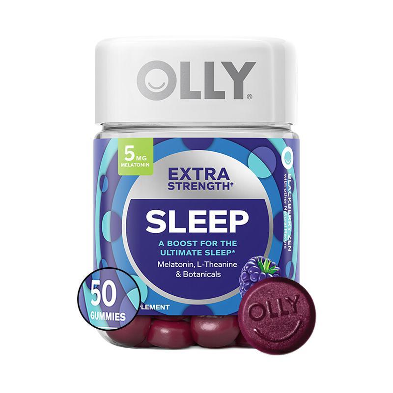 OLLY 好睡糖加強版 黑莓薄荷味 50粒保健產品包裝創(chuàng)意設計欣賞(圖1)