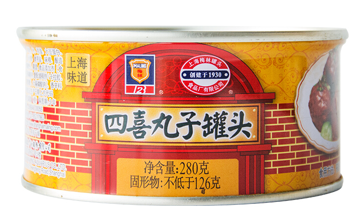 四喜丸子罐頭包裝如何設(shè)計(jì)(圖1)