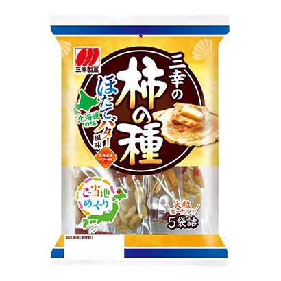 包裝設(shè)計公司推薦三幸柿子籽熱黃油風(fēng)味三幸制果包裝設(shè)計欣賞(圖1)