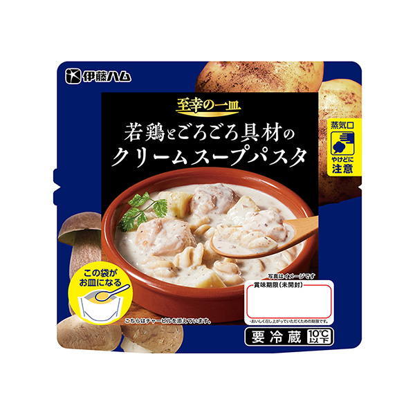 包裝設(shè)計欣賞嫩雞和咕嚕配料的奶油湯意大利面(伊藤火腿) (圖1)